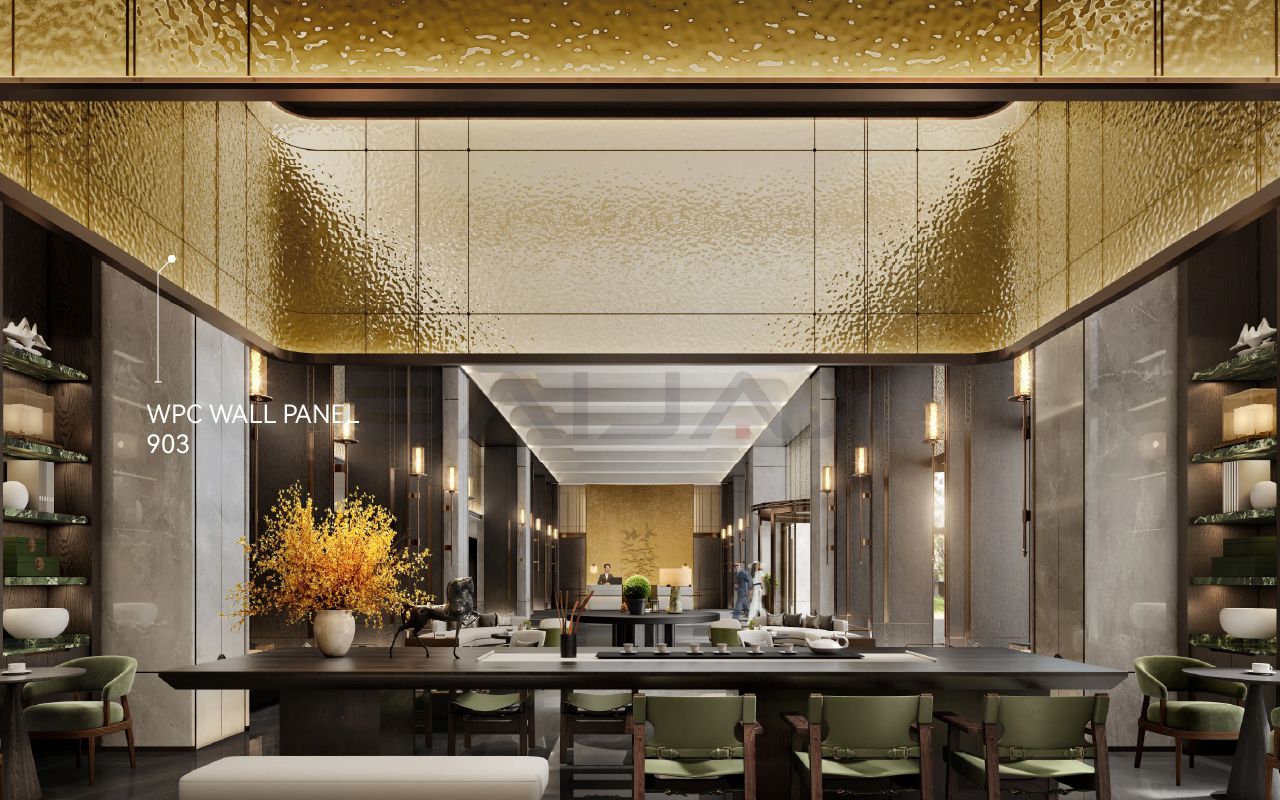 Бамбуковые стеновые панели Золото